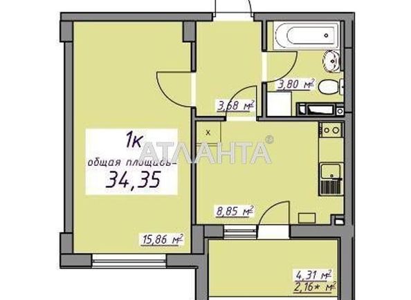 1-room apartment apartment by the address st. Evropeyskaya (area 34,4 m2) - Atlanta.ua - photo 7