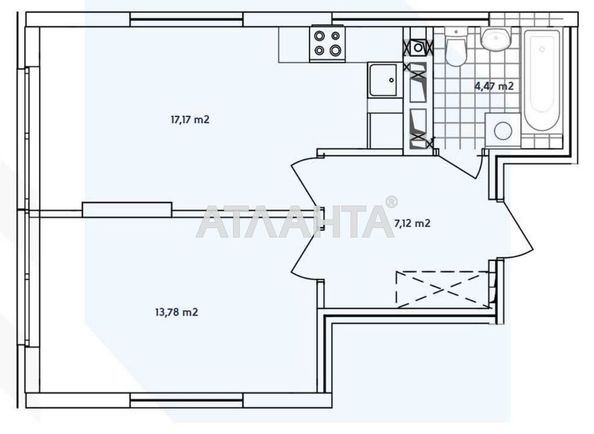 1-room apartment apartment by the address st. Generala Grekova (area 42,5 m2) - Atlanta.ua - photo 2