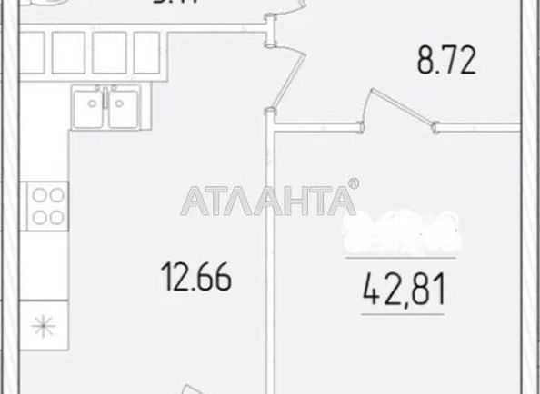 1-room apartment apartment by the address st. Krasnova (area 42,8 m2) - Atlanta.ua