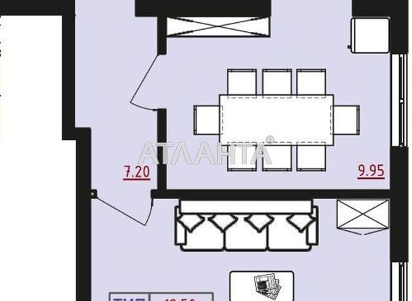 1-room apartment apartment by the address st. Marselskaya (area 44,3 m2) - Atlanta.ua - photo 6
