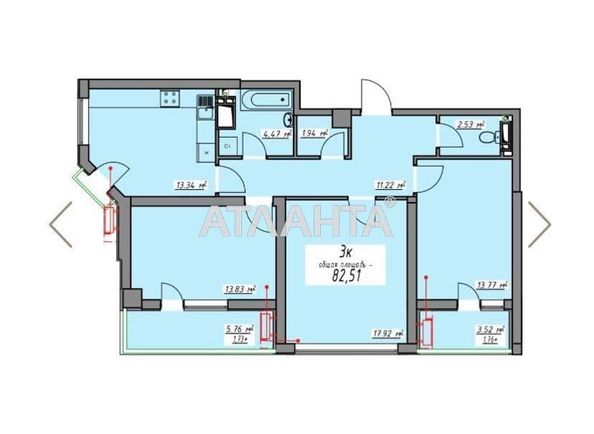 3-rooms apartment apartment by the address st. Kurortnyy per (area 82,5 m2) - Atlanta.ua - photo 6