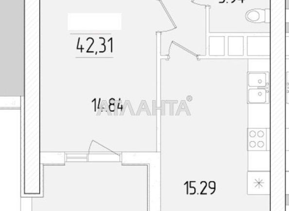 1-комнатная квартира по адресу ул. Краснова (площадь 41,0 м2) - Atlanta.ua - фото 4