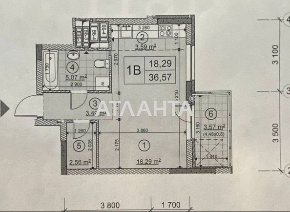1-room apartment apartment by the address st. Prosp Pobedy (area 36,7 m2) - Atlanta.ua - photo 9