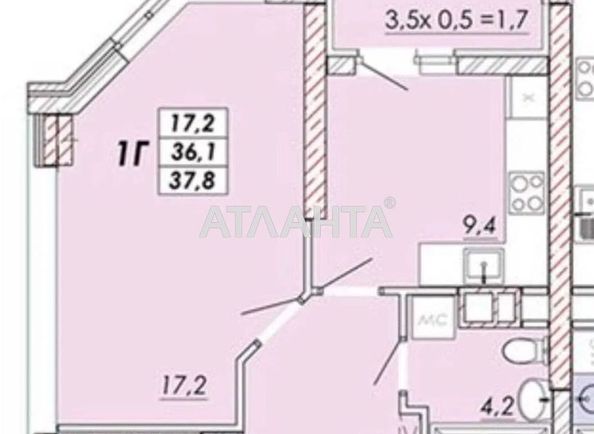 1-room apartment apartment by the address st. Ovidiopolskaya dor (area 40,0 m2) - Atlanta.ua - photo 5