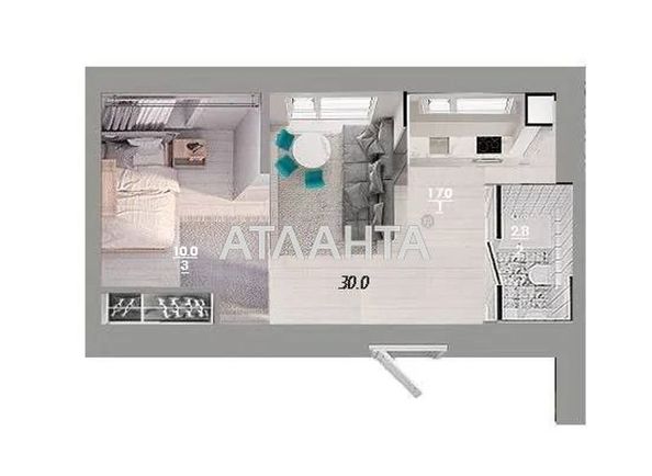 1-room apartment apartment by the address st. Khimicheskaya (area 30,0 m2) - Atlanta.ua - photo 5