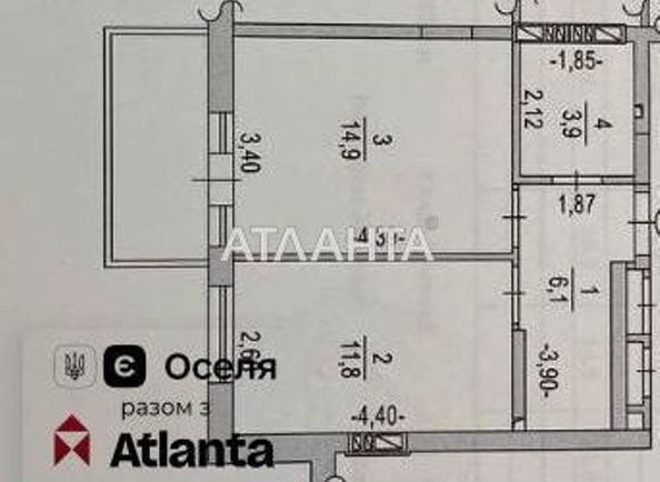 1-комнатная квартира по адресу ул. Метрологическая (площадь 39,0 м2) - Atlanta.ua
