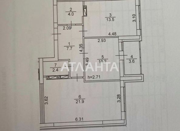 2-комнатная квартира по адресу ул. Тираспольская (площадь 63,3 м2) - Atlanta.ua - фото 2