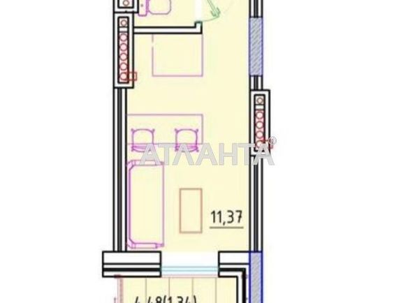 1-room apartment apartment by the address st. Fontanskaya dor Perekopskoy Divizii (area 19,3 m2) - Atlanta.ua