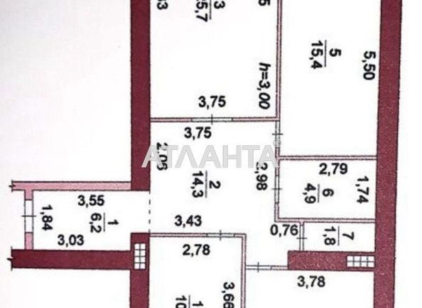 3-rooms apartment apartment by the address st. Vilyamsa ak (area 100 m²) - Atlanta.ua - photo 8