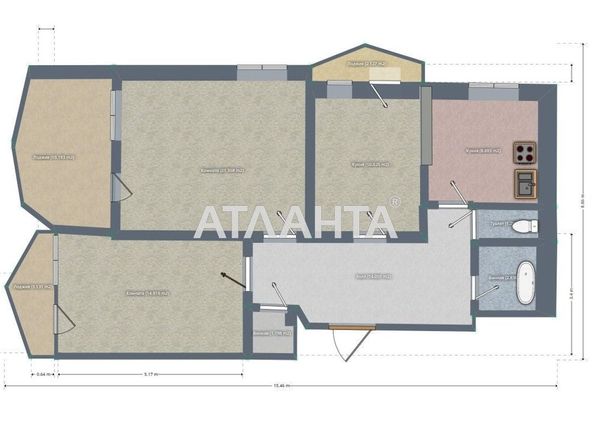 3-rooms apartment apartment by the address st. Lyustdorfskaya dor Chernomorskaya dor (area 74,0 m2) - Atlanta.ua - photo 15