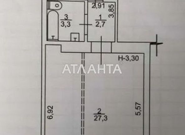 1-room apartment apartment by the address st. Novoselskogo Ostrovidova (area 33,3 m2) - Atlanta.ua - photo 9