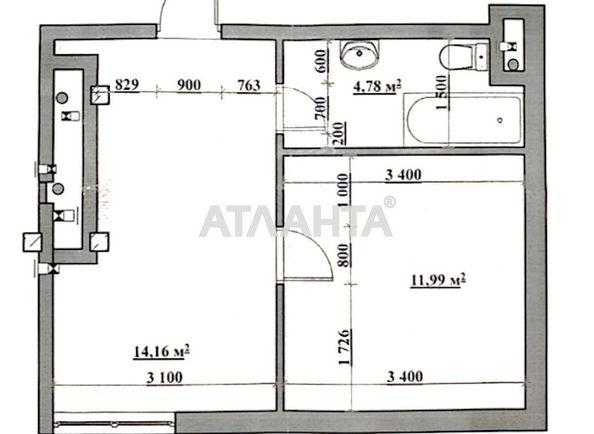 1-room apartment apartment by the address st. Mariinskaya (area 32,0 m2) - Atlanta.ua - photo 4