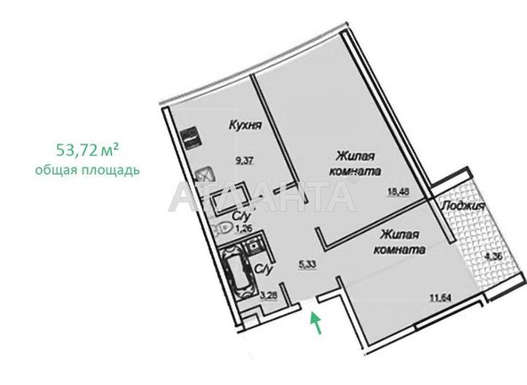 2-rooms apartment apartment by the address st. Genuezskaya (area 55,4 m2) - Atlanta.ua - photo 3