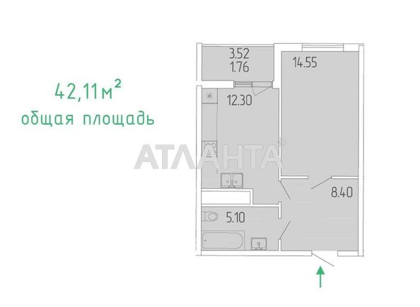 1-room apartment apartment by the address st. Krasnova (area 42,1 m2) - Atlanta.ua - photo 3