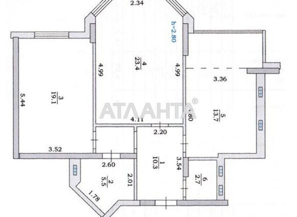 2-rooms apartment apartment by the address st. Parusnaya Geroev Stalingrada (area 79,4 m2) - Atlanta.ua - photo 3