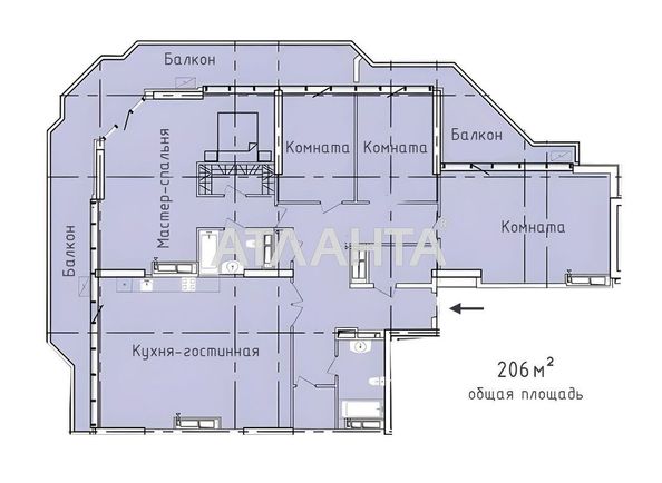 4+-rooms apartment apartment by the address st. Genuezskaya (area 206,0 m2) - Atlanta.ua