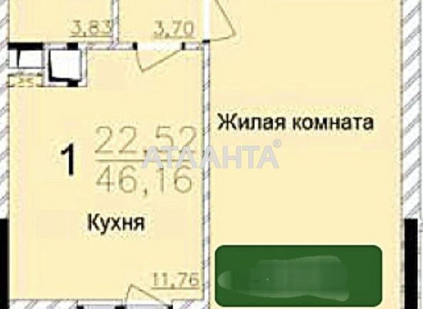 1-room apartment apartment by the address st. Zhemchuzhnaya (area 46,3 m²) - Atlanta.ua - photo 12