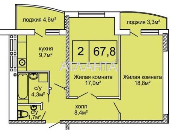 2-rooms apartment apartment by the address st. Kostandi (area 68,0 m2) - Atlanta.ua - photo 13