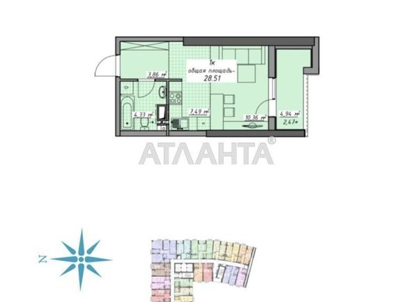 1-комнатная квартира по адресу Курортный пер. (площадь 29 м²) - Atlanta.ua - фото 4