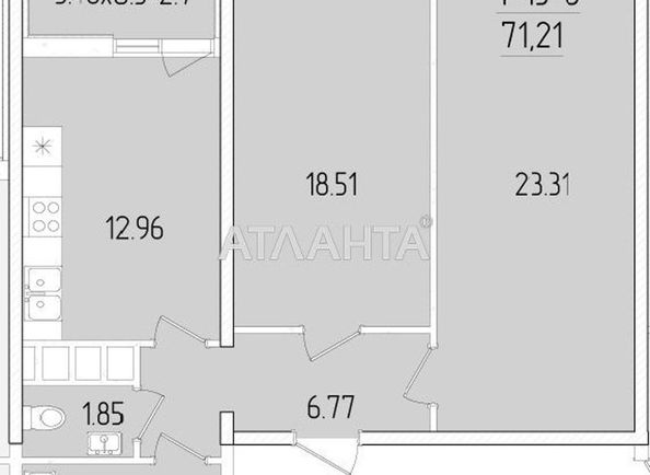 2-rooms apartment apartment by the address st. Krasnova (area 71,2 m²) - Atlanta.ua - photo 12