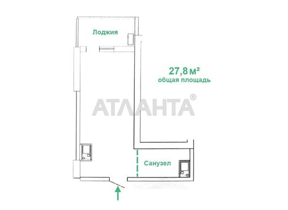 1-room apartment apartment by the address st. Topolinnyy per (area 27,8 m²) - Atlanta.ua - photo 2