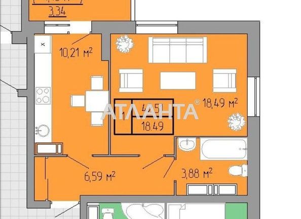 2-кімнатна квартира за адресою вул. Пішонівська (площа 69,1 м²) - Atlanta.ua - фото 2