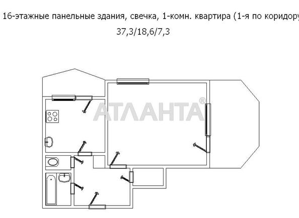 1-комнатная квартира по адресу ул. Институтская (площадь 55,1 м²) - Atlanta.ua - фото 19