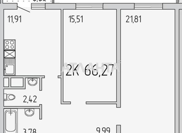 2-комнатная квартира по адресу ул. Жемчужная (площадь 66,3 м²) - Atlanta.ua - imageAlt 12
