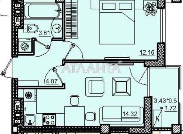 1-кімнатна квартира за адресою вул. Неделіна (площа 35,4 м²) - Atlanta.ua - фото 10
