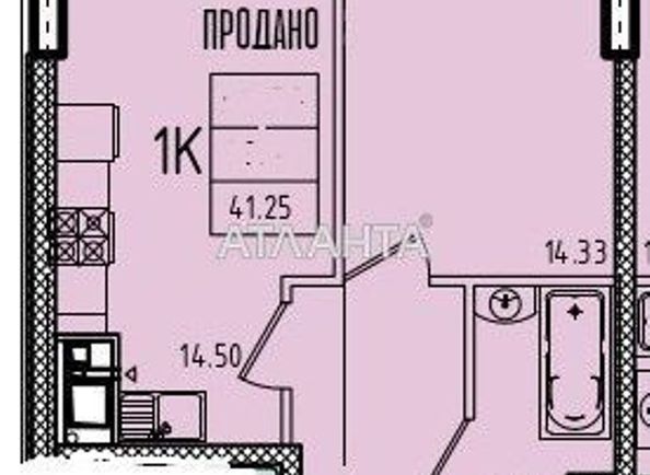1-room apartment apartment by the address st. Genuezskaya (area 41,3 m²) - Atlanta.ua - photo 3