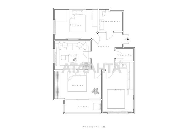 3-кімнатна квартира за адресою вул. Вільямса ак. (площа 68,9 м²) - Atlanta.ua - фото 20