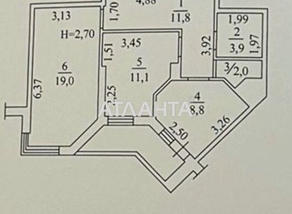 2-rooms apartment apartment by the address st. Ovidiopolskaya dor (area 59 m²) - Atlanta.ua - photo 4