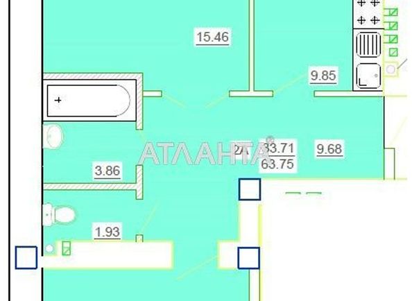 2-комнатная квартира по адресу ул. Цветаева ген. (площадь 61,9 м²) - Atlanta.ua - фото 8