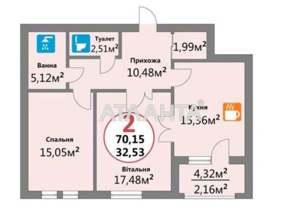 2-комнатная квартира по адресу ул. Надийная ул (площадь 71 м²) - Atlanta.ua