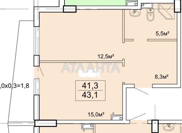1-room apartment apartment by the address st. Vannyy per (area 43,1 m²) - Atlanta.ua - photo 10