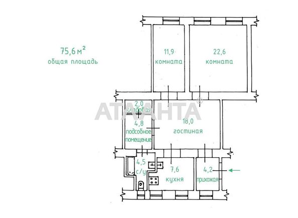 3-rooms apartment apartment by the address st. Mechnikova (area 75,6 m²) - Atlanta.ua - photo 2
