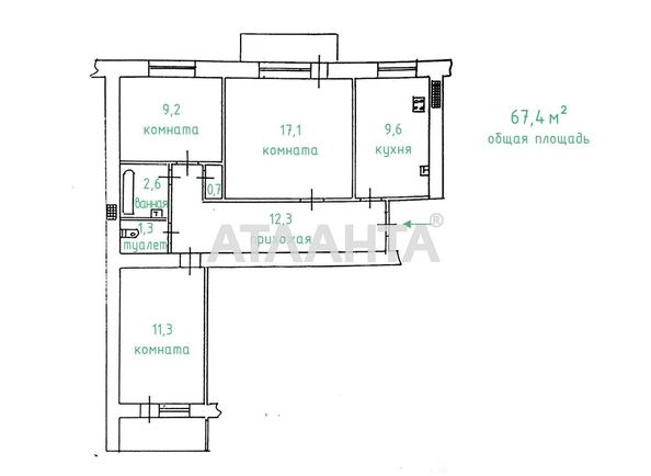 3-кімнатна квартира за адресою Люстдорфська дор. (площа 67,4 м²) - Atlanta.ua - фото 2