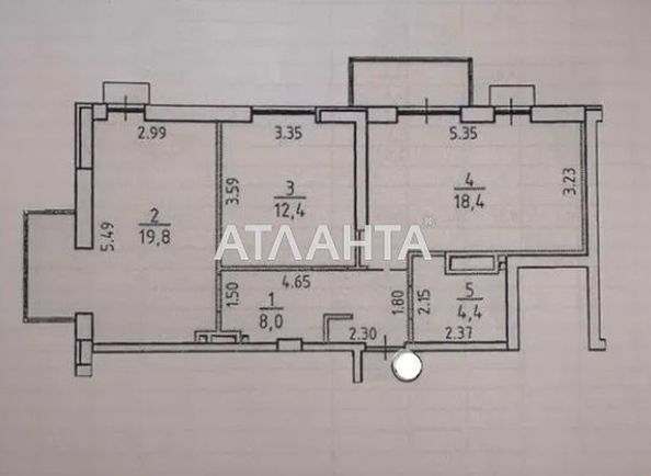 2-rooms apartment apartment by the address st. Srednefontanskiy per (area 65,9 m²) - Atlanta.ua - photo 2