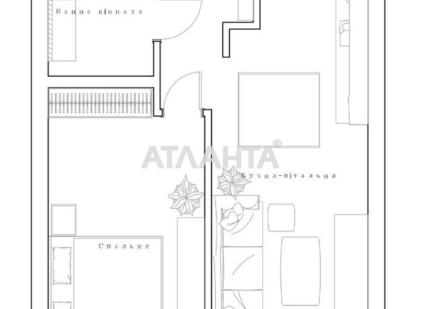 1-room apartment apartment by the address st. Striyska (area 44,9 m²) - Atlanta.ua - photo 2