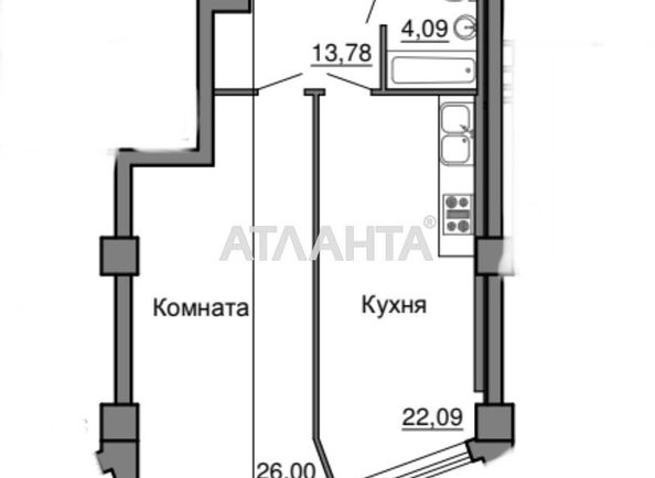 1-room apartment apartment by the address st. Morekhodnyy per (area 70 m²) - Atlanta.ua - photo 2