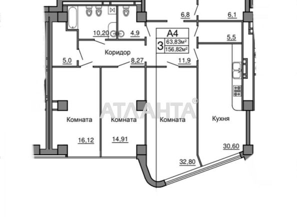 3-комнатная квартира по адресу Мореходный пер. (площадь 159,3 м²) - Atlanta.ua - фото 3