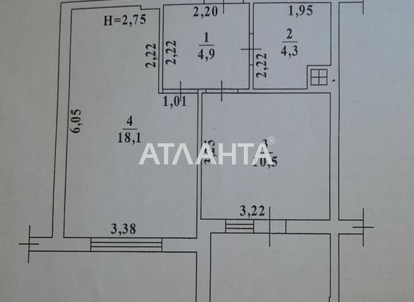 1-кімнатна квартира за адресою вул. Райдужний м-н (площа 41,6 м²) - Atlanta.ua - фото 5