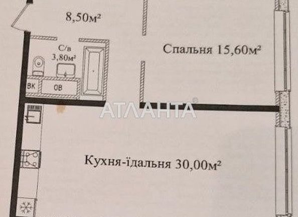 1-room apartment apartment by the address st. Gagarinskoe plato (area 58 m²) - Atlanta.ua - photo 2