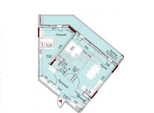 2-rooms apartment apartment by the address st. Mayachnyy per (area 72 m²) - Atlanta.ua - photo 6