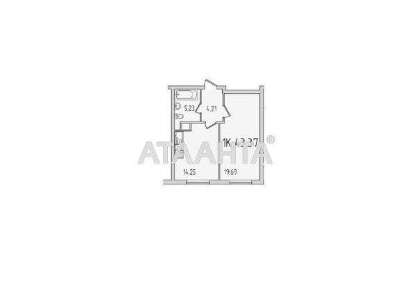 1-кімнатна квартира за адресою вул. Сахарова (площа 43,4 м²) - Atlanta.ua - фото 2