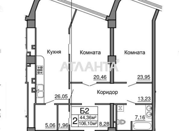 2-комнатная квартира по адресу Мореходный пер. (площадь 106 м²) - Atlanta.ua - фото 2