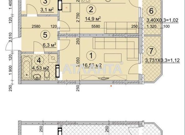 1-кімнатна квартира за адресою вул. Лисогірський узвіз (площа 50,1 м²) - Atlanta.ua - фото 6