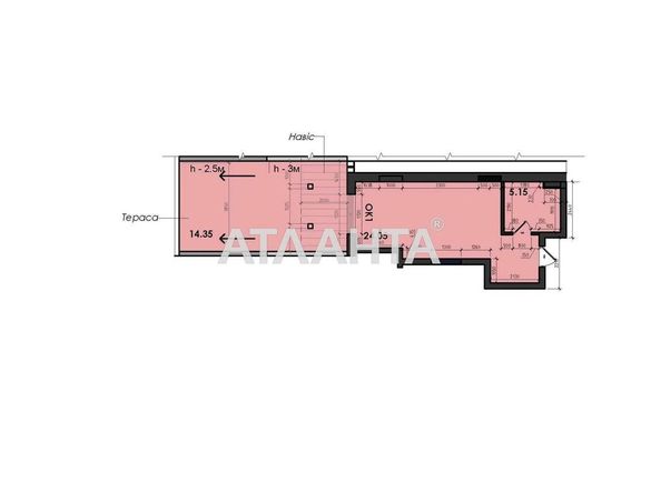 1-room apartment apartment by the address st. Dacha Kovalevskogo 7 ya liniya (area 43,3 m²) - Atlanta.ua - photo 3