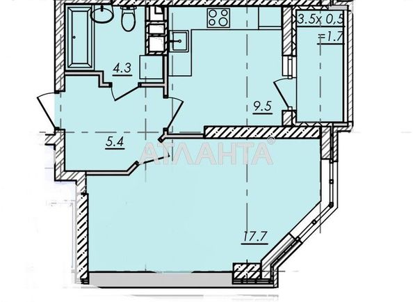 1-room apartment apartment by the address st. Ovidiopolskaya dor (area 40 m²) - Atlanta.ua - photo 2