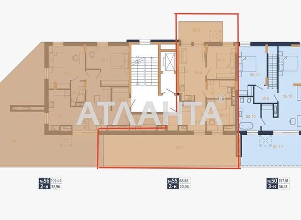 2-комнатная квартира по адресу Навроцкого В. Ул.   (площадь 68,4 м²) - Atlanta.ua - фото 2